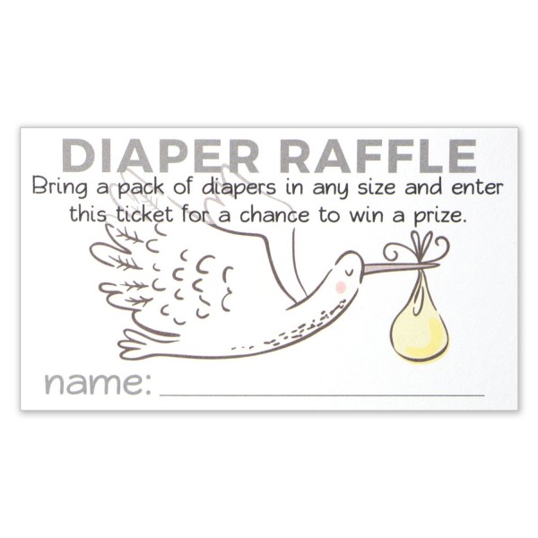 Diaper Raffle Tickets Insert Shower