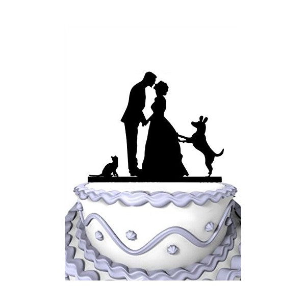 Meijiafei Wedding Cake Topper Silhouette