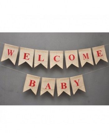 WELCOME BABY Burlap Banner Pregnancy