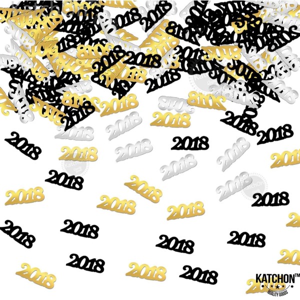 Pack of 1000 KatchOn 2019 Confetti Graduation Table Decorations 1.5 Oz Black and Silver Graduation Confetti Great for Graduation Party Supplies Graduations Decorations 2019 