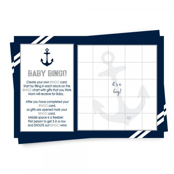 Nautical Shower Bingo Fill Paper