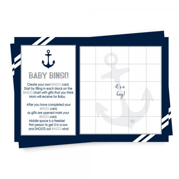 Nautical Shower Bingo Fill Paper Nautical Shower Bingo Fill Paper