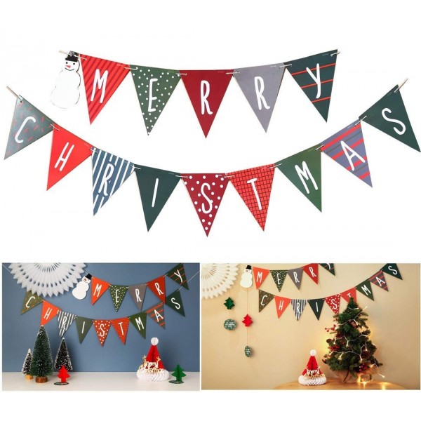 Merry Christmas Banner Decoration Fireplace