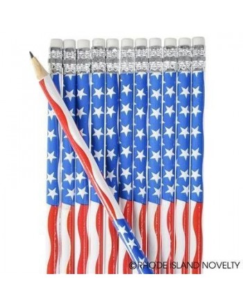 DOZEN Patriotic PENCILS Stripes Design