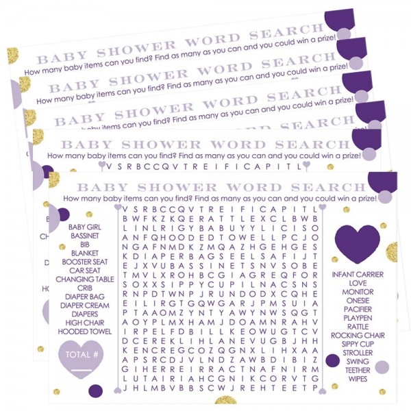 Purple Gold Word Search Shower Purple Gold Word Search Shower