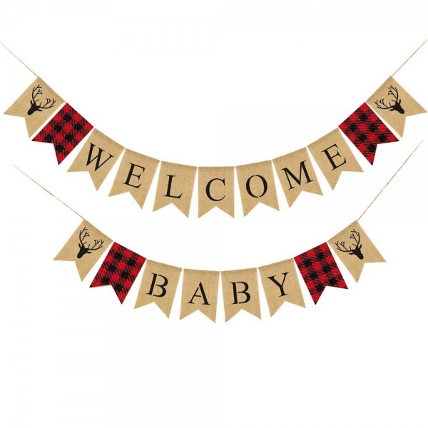 Lumberjack Welcome Banner Timber Decoration