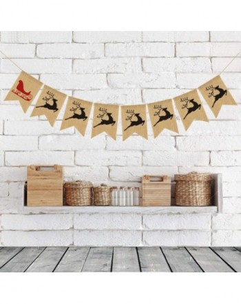 Christmas Burlap Bunting Garland Decorations