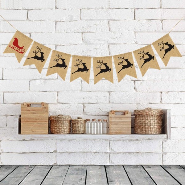 Christmas Burlap Bunting Garland Decorations