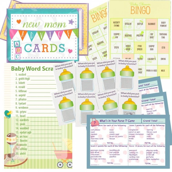 Multiple Baby Shower Games Set