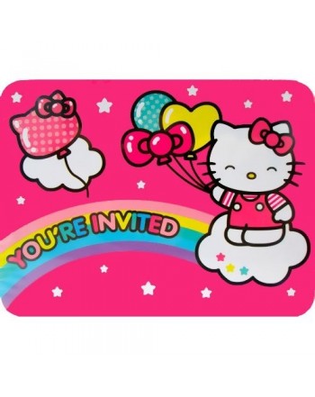 Hello Kitty Balloon Rainbow Invitations