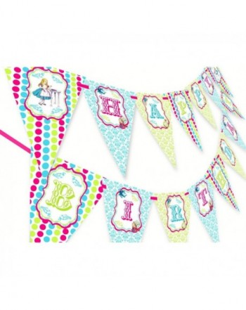 Alice Wonderland Happy Birthday Banner