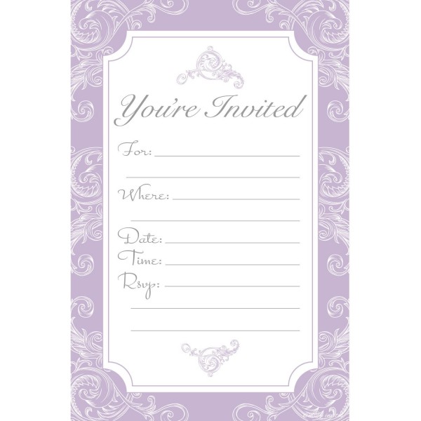 Elegant Lavender Purple Fill Invitations