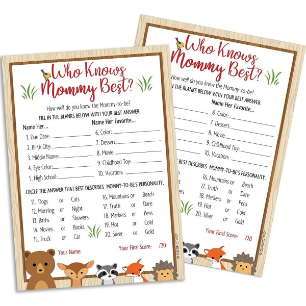 Woodland Knows Mommy Shower Cards Woodland Knows Mommy Shower Cards