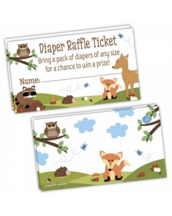 50 Woodland Diaper Raffle Tickets