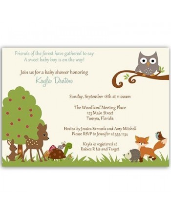 Woodland Invitations Animals Customized Envelopes