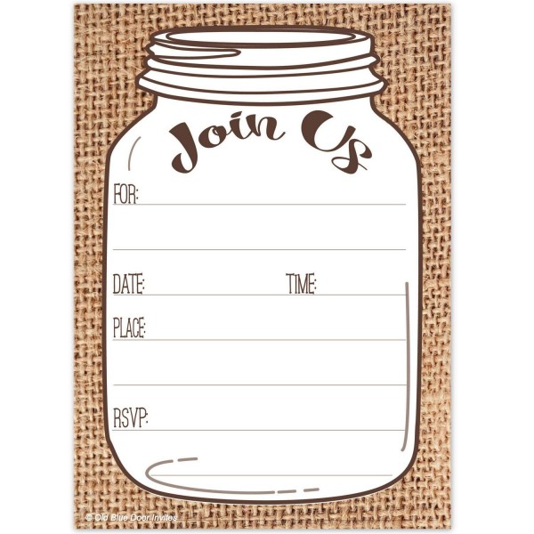 Mason Jar Invitations Envelopes Bachelorette