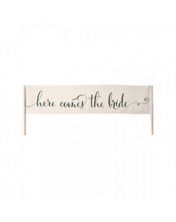 Cream Burlap Comes Bride Banner