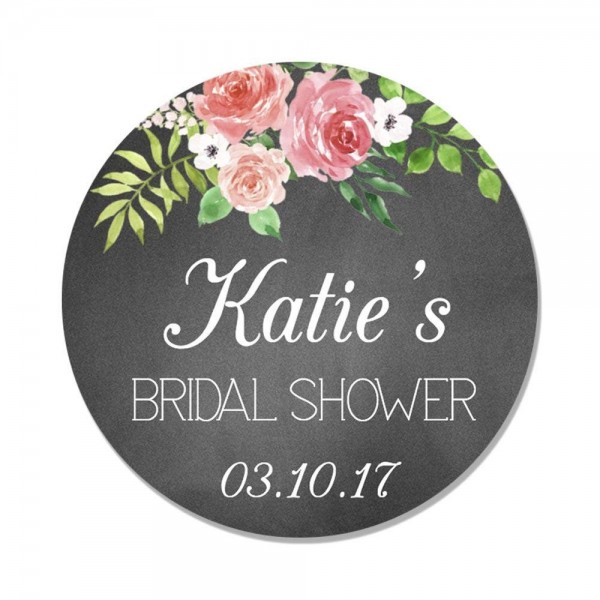 Personalized Flower Bridal Shower Stickers