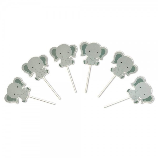 Elephant Cupcake Toppers Birthday Decoration