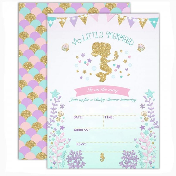 Mehofoto Mermaid Shower Invitations Envelopes