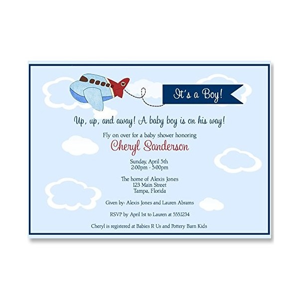 Invitations Personalized Customized Envelopes Airplanes