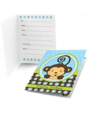 Monkey Boy Shower Birthday Invitations