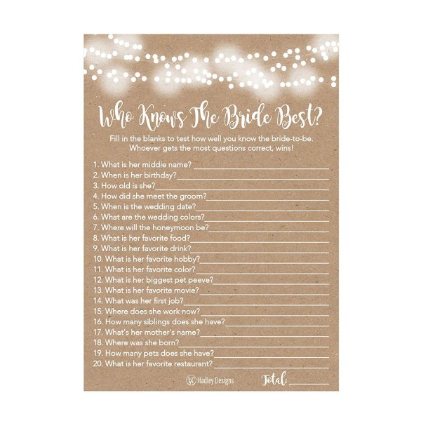 Wedding Bachelorette Guessing Question Engagement