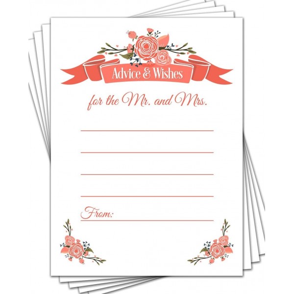 50 Wedding Advice Cards Bride