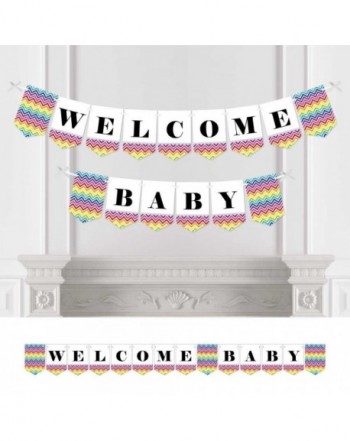 Chevron Rainbow Bunting Decorations Welcome