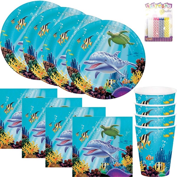 Ocean Supplies Serves 16 Plates Napkins