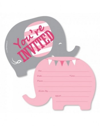 Pink Elephant Fill Invitations Invitation