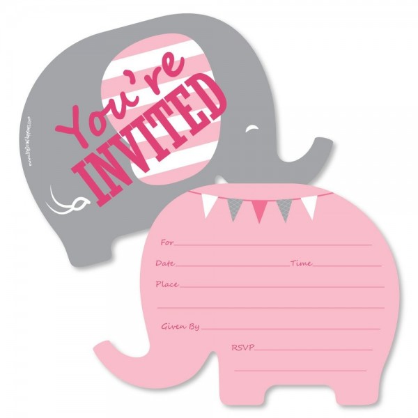 Pink Elephant Fill Invitations Invitation