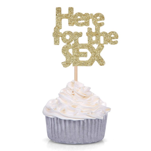 Glitter Gender Reveal Cupcake Topper