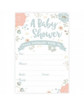Charming Floral Baby Shower Invitations