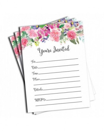 Trendy Watercolor Floral Invitations Envelopes