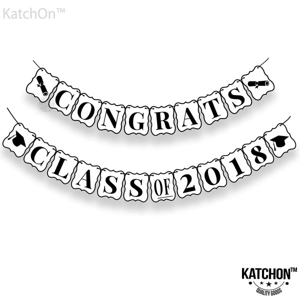 Congrats Class Banner Black White Congrats Class Banner Black White