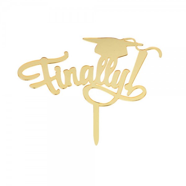 Mirror Gold Finally Cake Topper Mirror Gold Finally Cake Topper
