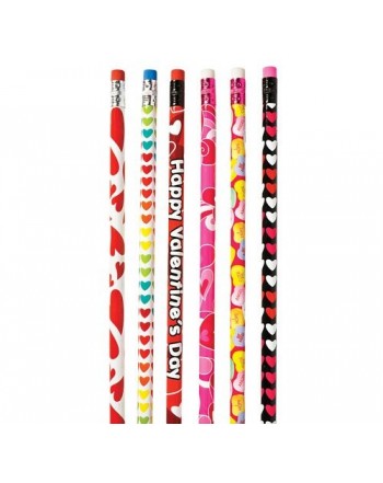 Valentine Pencils Assorted Designs Teacher