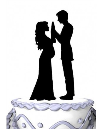 Meijiafei Pregnant Silhouette Wedding Toppers