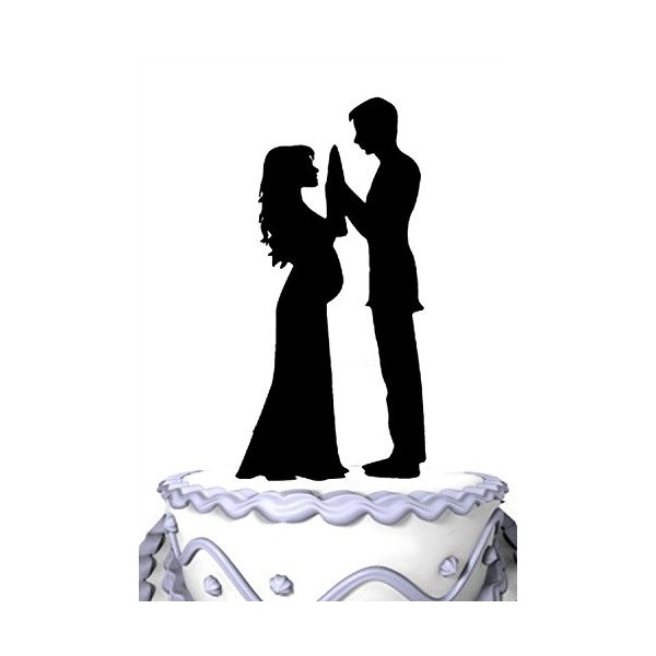 Meijiafei Pregnant Silhouette Wedding Toppers