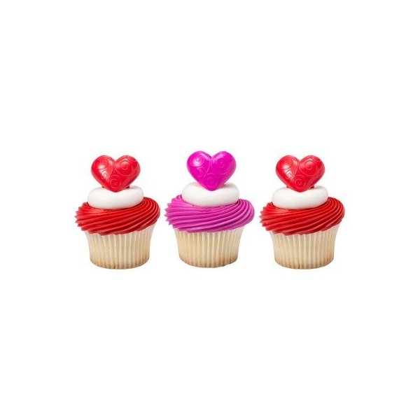 Valentine Heart Cupcake Topper Rings