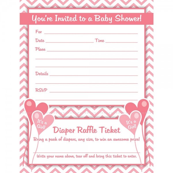 Shower Invitations Diaper Raffle Envelopes