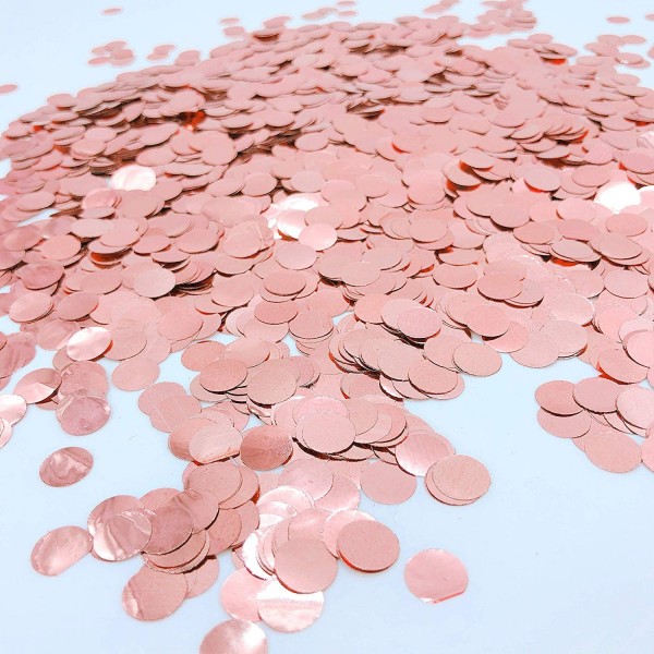 Rose Gold Metallic Confetti Engagement Decorations