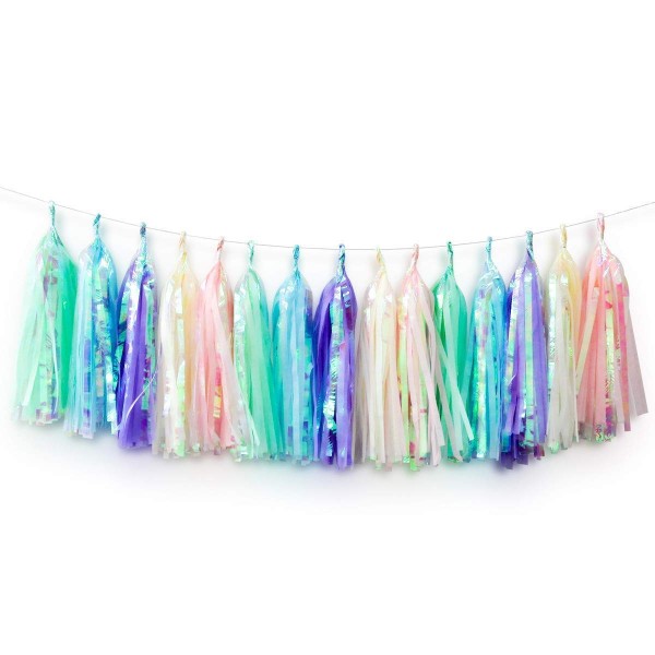 NICROLANDEE Unicorn Iridescent Garland Birthday