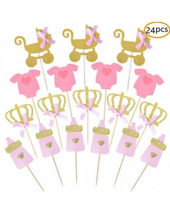 Shower Cupcake Toppers Glitter Birthday