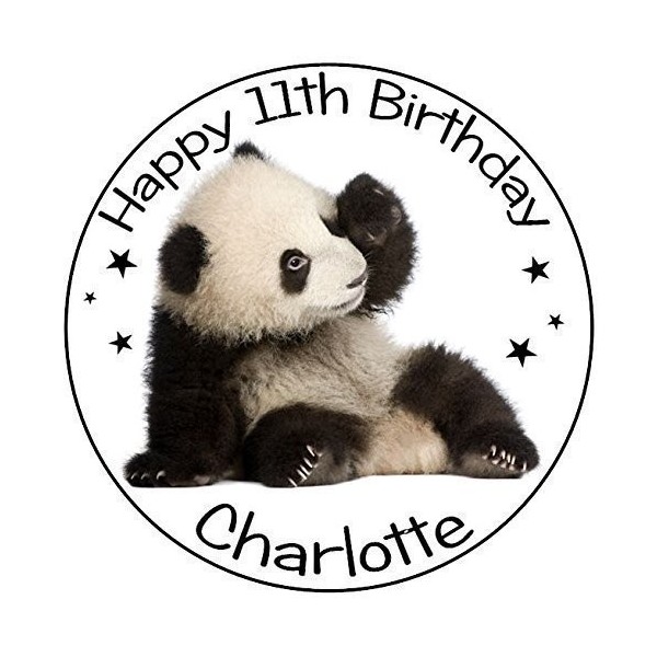 Panda PERSONALISED Birthday Topper Decoration Panda PERSONALISED Birthday Topper Decoration
