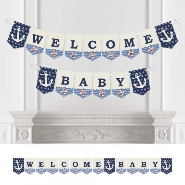 Ahoy Nautical Bunting Decorations Welcome Ahoy Nautical Bunting Decorations Welcome