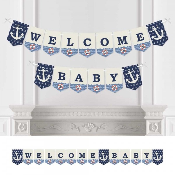 Ahoy Nautical Bunting Decorations Welcome