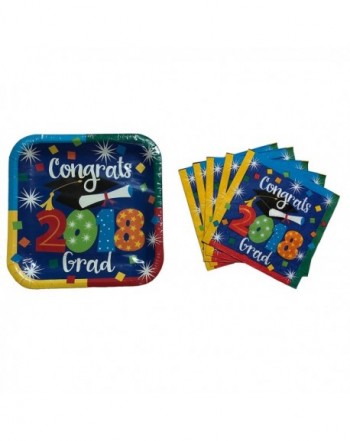 Congrats Plates Napkins Graduation Supply