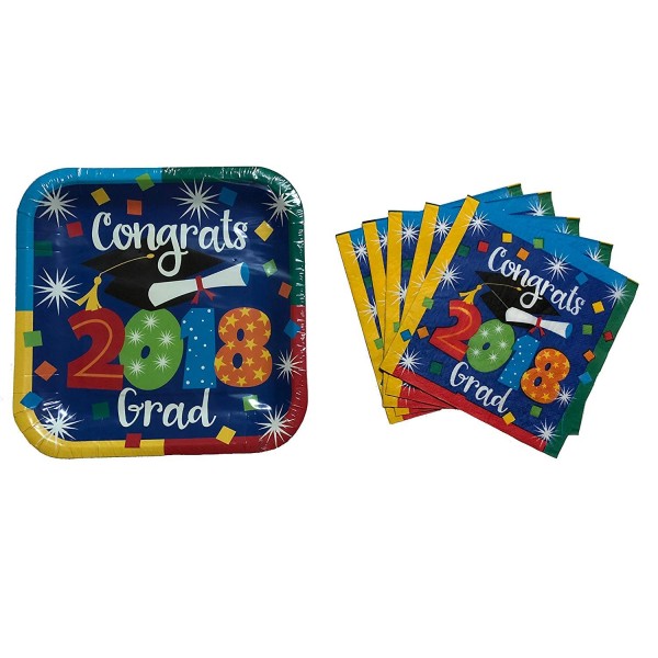 Congrats Plates Napkins Graduation Supply